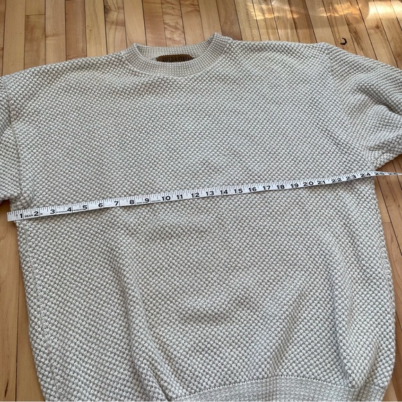 Field & Stream Vintage 100% Cotton Light Beige Textured Crewneck Sweater - Picture 5 of 9
